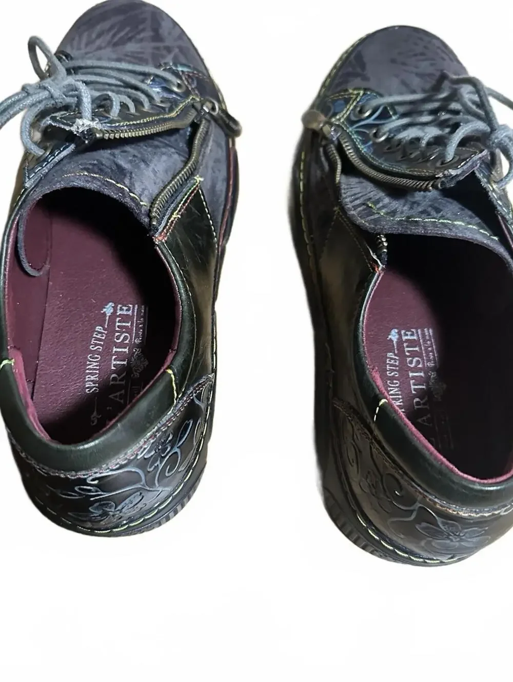 L Artiste Danli Artsy Sparkly Comfort Oxford Sneaker Shoes  Floral 40 US 9/9.5